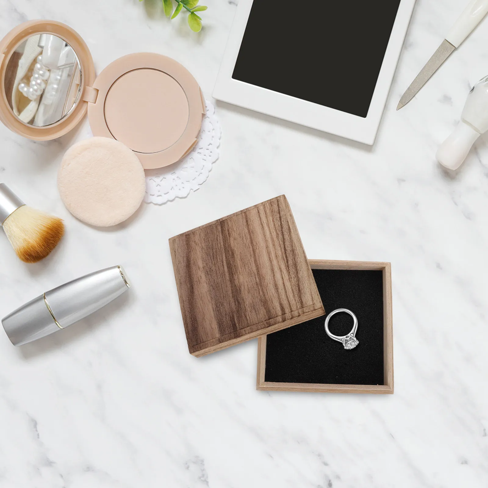 1Pcs Jewelry Storage Box Wooden Retro Case Vintage Jewelry Holder Ideal for Rings Earrings Necklaces Bracelets Pins Beads