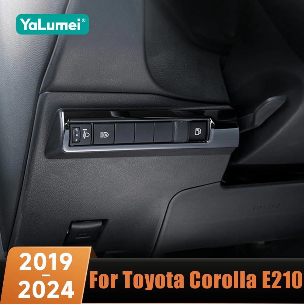 Edelstahl Auto Scheinwerfer Einstellung Tasten Schalter Panel Zierleisten Für Toyota Corolla E210 2019 2020 2021 2022 2023 2024 Hybrid