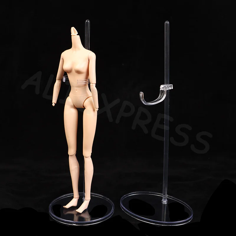 1/6, 30cm Display Stand Rack for Doll Toys, Transparent Acrylic Waist Foot, Support Bracket Holder