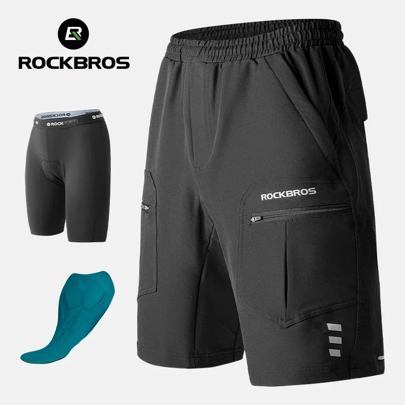 ROCKBROS Sports Shorts Casual Pants Cycling Bike Shorts Fitness Breathable Separable Underwear Shorts Ciclismo Pants Outdoor