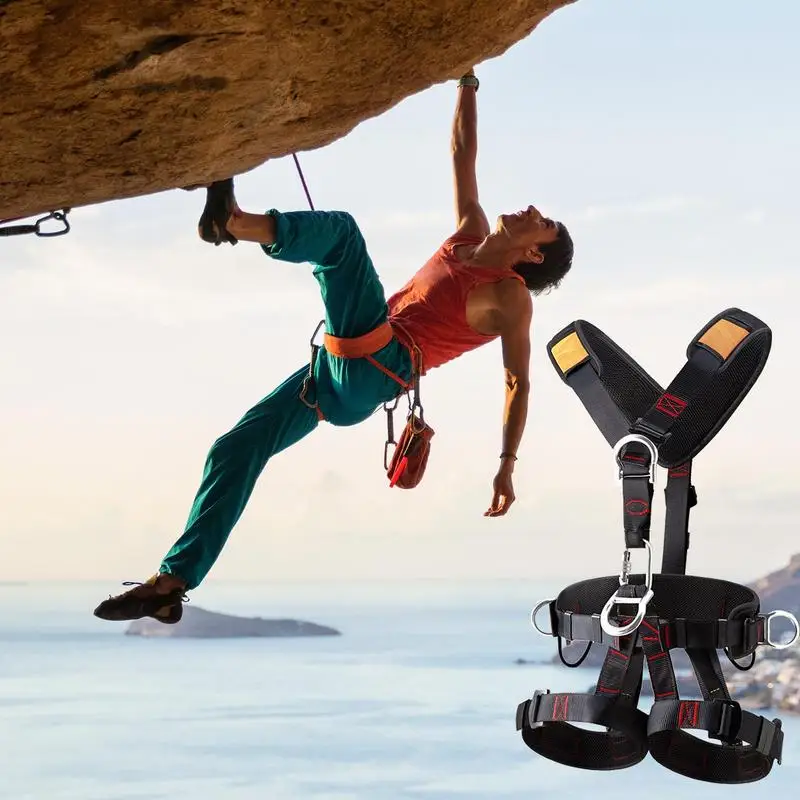 Safety Harness Fall Protection Kit Fall Protection Harness With Adjustable Buckles Detachable Fall Harness For Men Tree Climbing