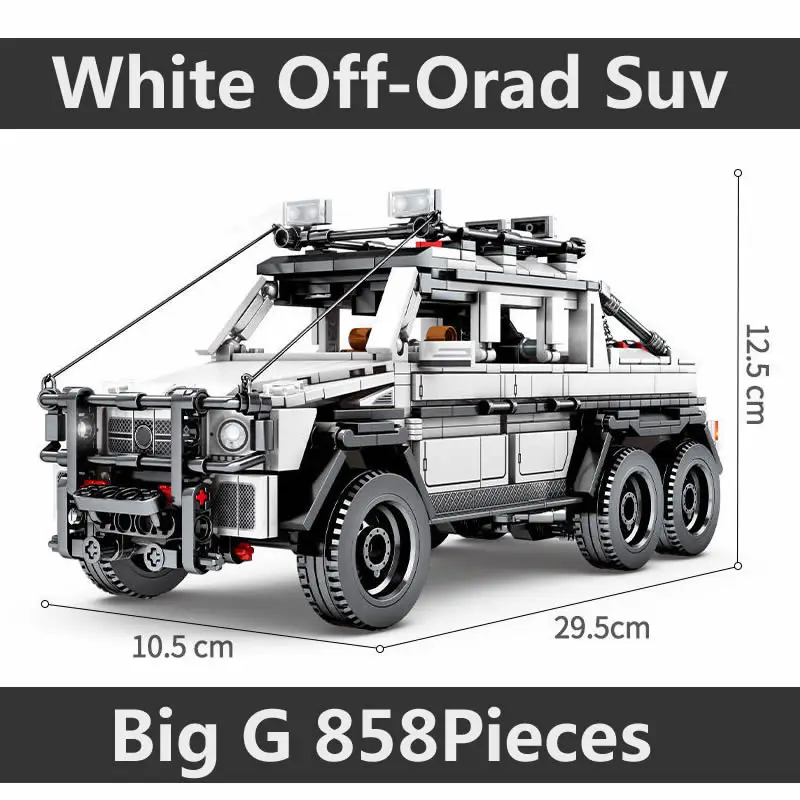 

858Pcs Technical Jeeped Off-Road Vehicle Truck Building Blocks City Pull Back Car Creative Bricks Sets Model Toys for Boys Gift