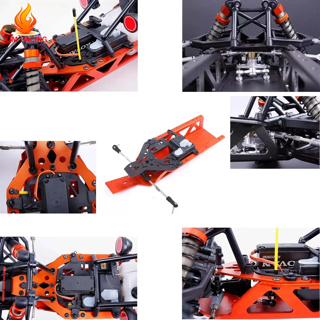 Metal symmetrical steering +plastic equipment compartment (Metal or Plastic Rod ) for 1/5 HPI ROFUN ROVAN KM BAJA Parts