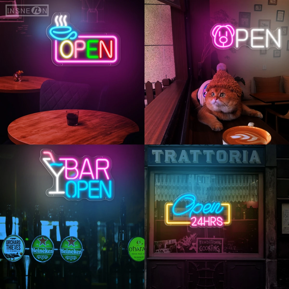 

Открытая неоновая вывеска, светодиодные вывески для бара, ресторана, зоомагазина, круглосуточного магазина, реклама для бизнес-магазина, настенный декор, неоновый свет