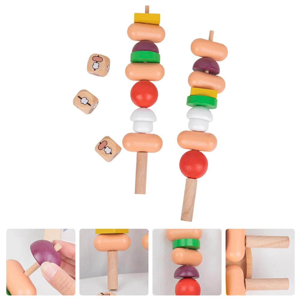 Toy Child Wooden Toys Funny Playhouse Food Barbecue Skewers Children's Kids for