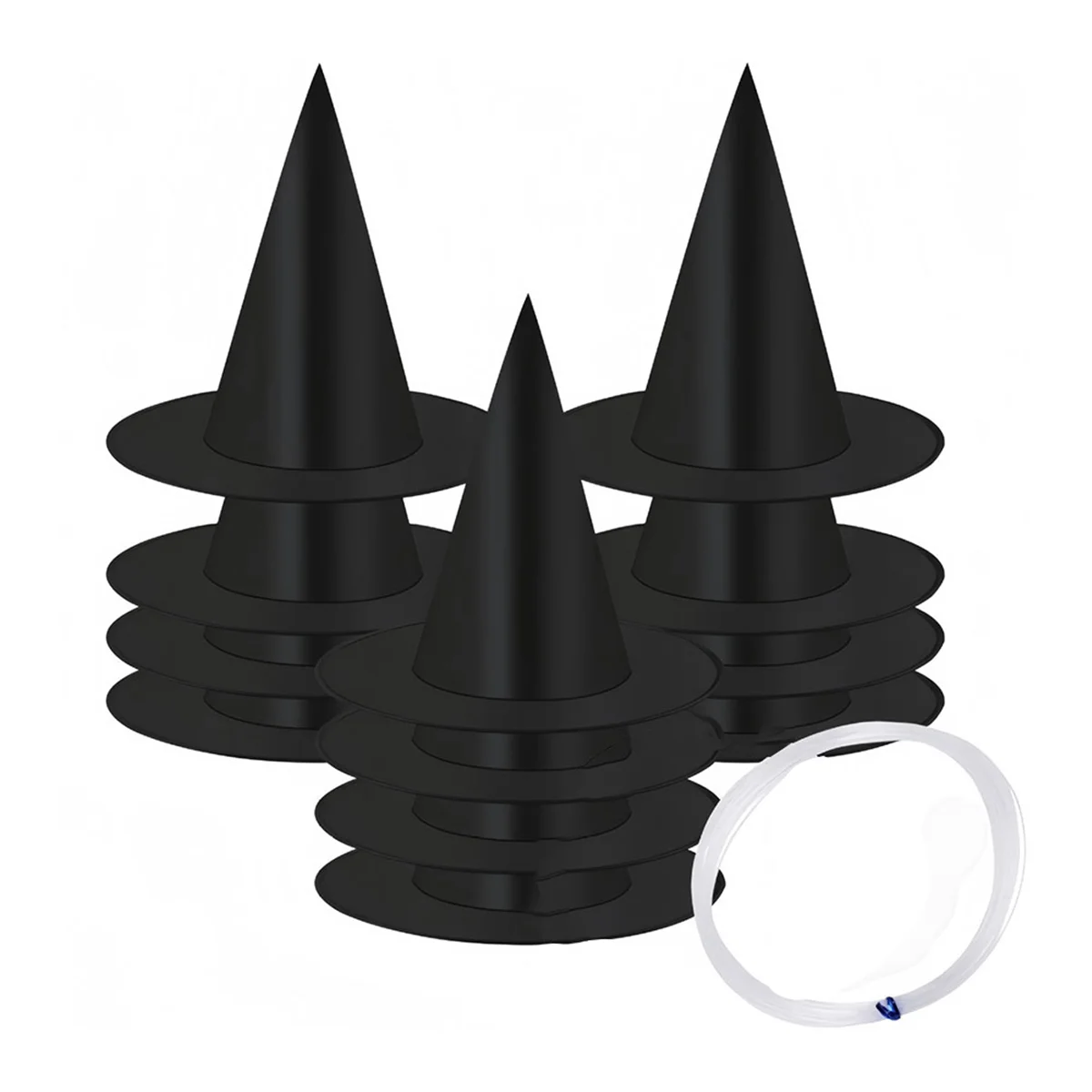 12 قطعة من قبعات ساحرة الهالوين الكبيرة من ABJY، قبعات ساحرة معلقة عائمة لتزيين أزياء الهالوين #4