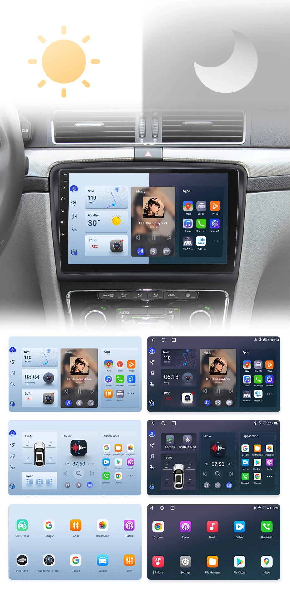 Junsun Drahtlose CarPlay Android Auto Auto Radio Für Skoda Superb 2 2008-2015 GPS Multimedia 2 din – Detail 6