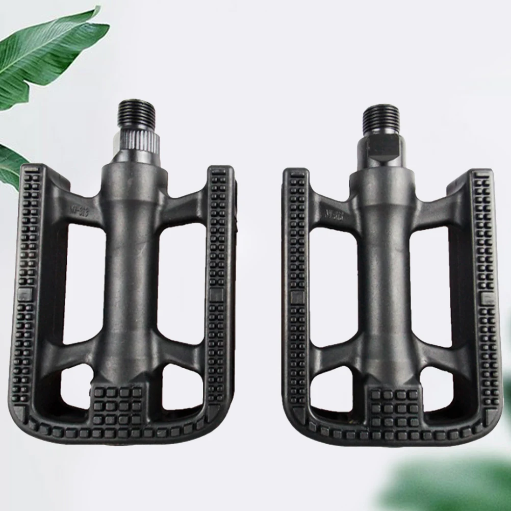 

Plastic Footboard 1 Pair Bike Pedals Cycling Mountain Vehicle Treadle Long Lasting Durable Non Slip Wide Platform Plastic Bike
