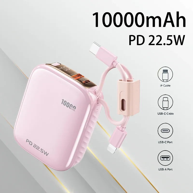 

10000mAh Mini Portable Power Bank 22.5W Fast Charging 22.5Wh Emergency Battery Charger for Camping Hiking Outdoor Activities