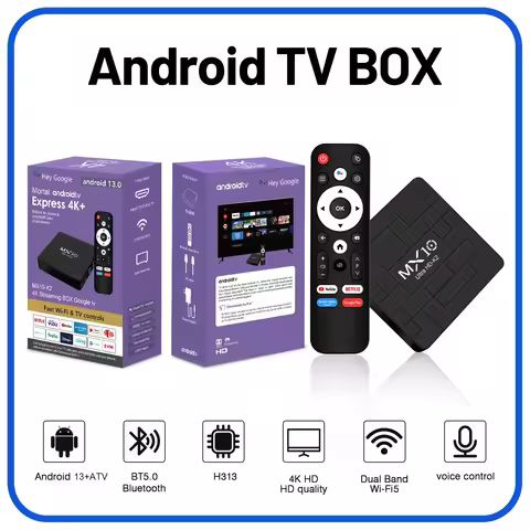 Android TV Box 2025 4K Media Player High Quality Allwinner H313 MX10 K2 Mali-G31 1.5GB RAM 8GB eMMC Flash for Smart TV