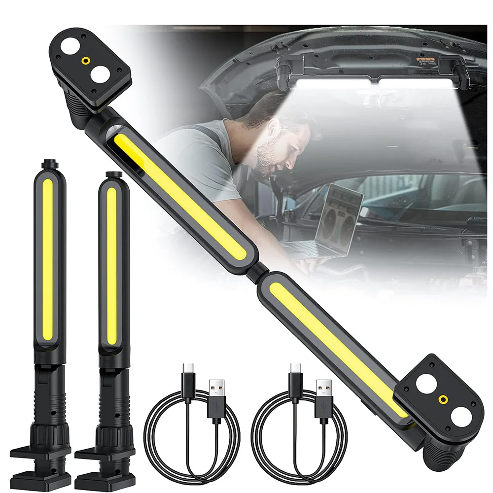 Super Bright Work Light for Mechanic 4400mAh Rechargeable Underhood Work Light Bar with Hooks LED Work Light For Emergency