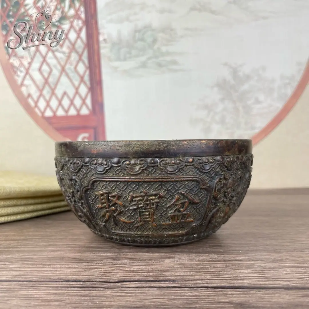 

Antique Unicorn Bowl Antique Cornucopia Ornament Antique Qianlong Annual Alloy