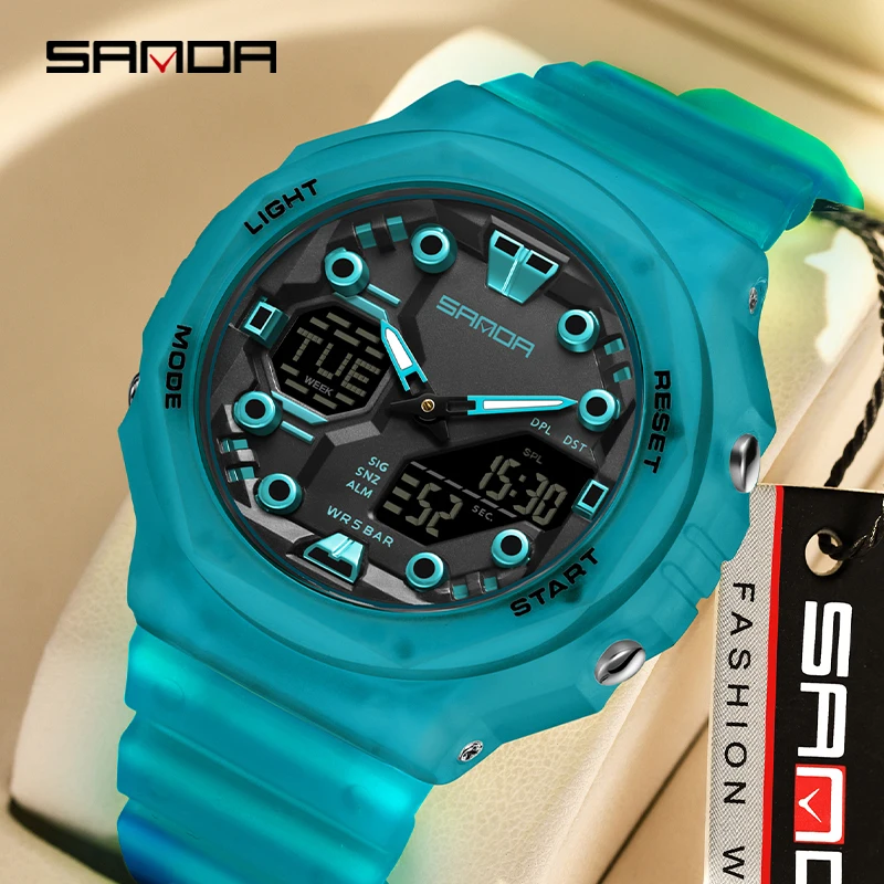 SANDA G Style Military Waterproof LED Electronic Watch Relogio Masculino Outdoor Multifunctional Sports Watches Men Quartz Clock