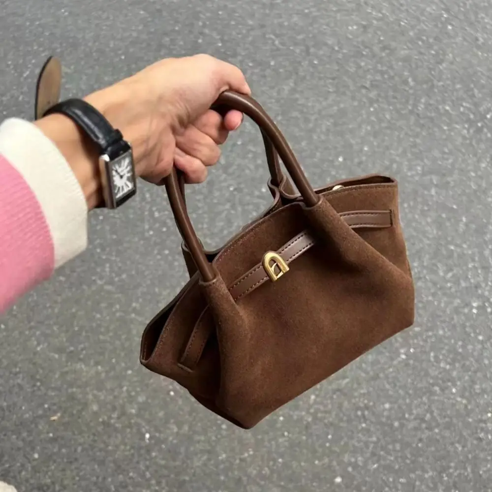 

Fashion Suede Shoulder Bag Adjustable Strap Coffee Crossbody Bag Clutch Satchel Purse Women
