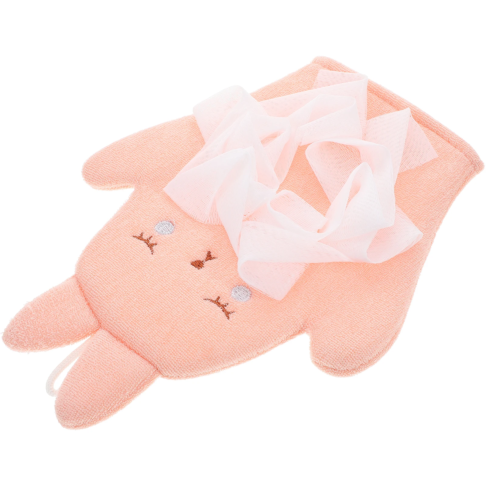 

Toddler Washcloths Double-Sided Design Adorable Bunny Shape Soft Material Fun Bath Time Exfoliating Body Scrubber