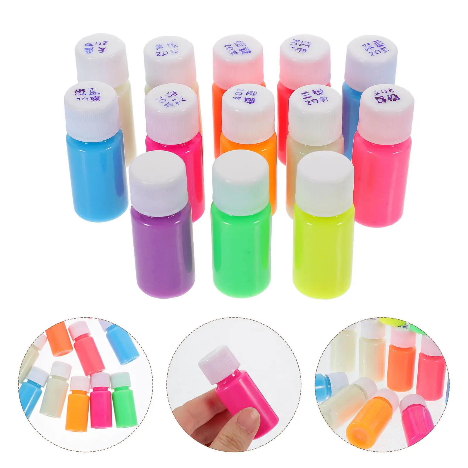 1Set Night Glow Paint Fluorescent Thick Creamy Quick-Dry 13 Colors Glow in Dark Face Body Paint for Festivals Clubbing Concerts