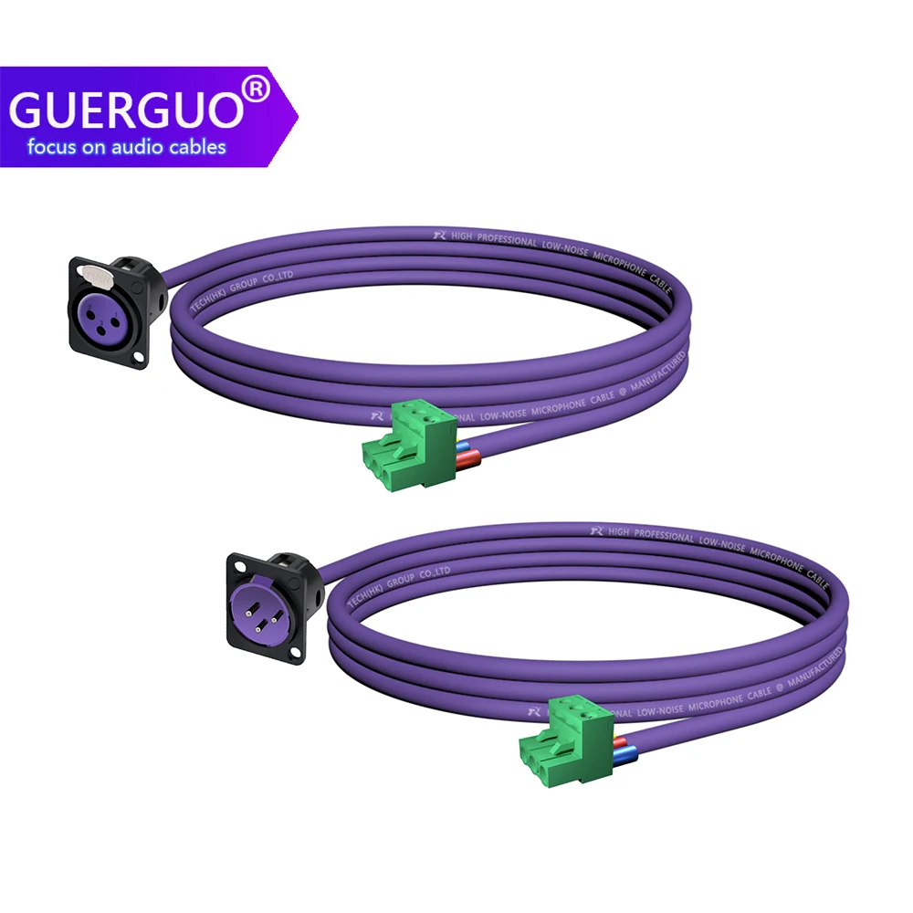 D-type XLR to 5.08/3-pin Phoenix Plug Adapter Cable for Audio Processor Disassembly Module PCB to XLR Male/Female socket Wire