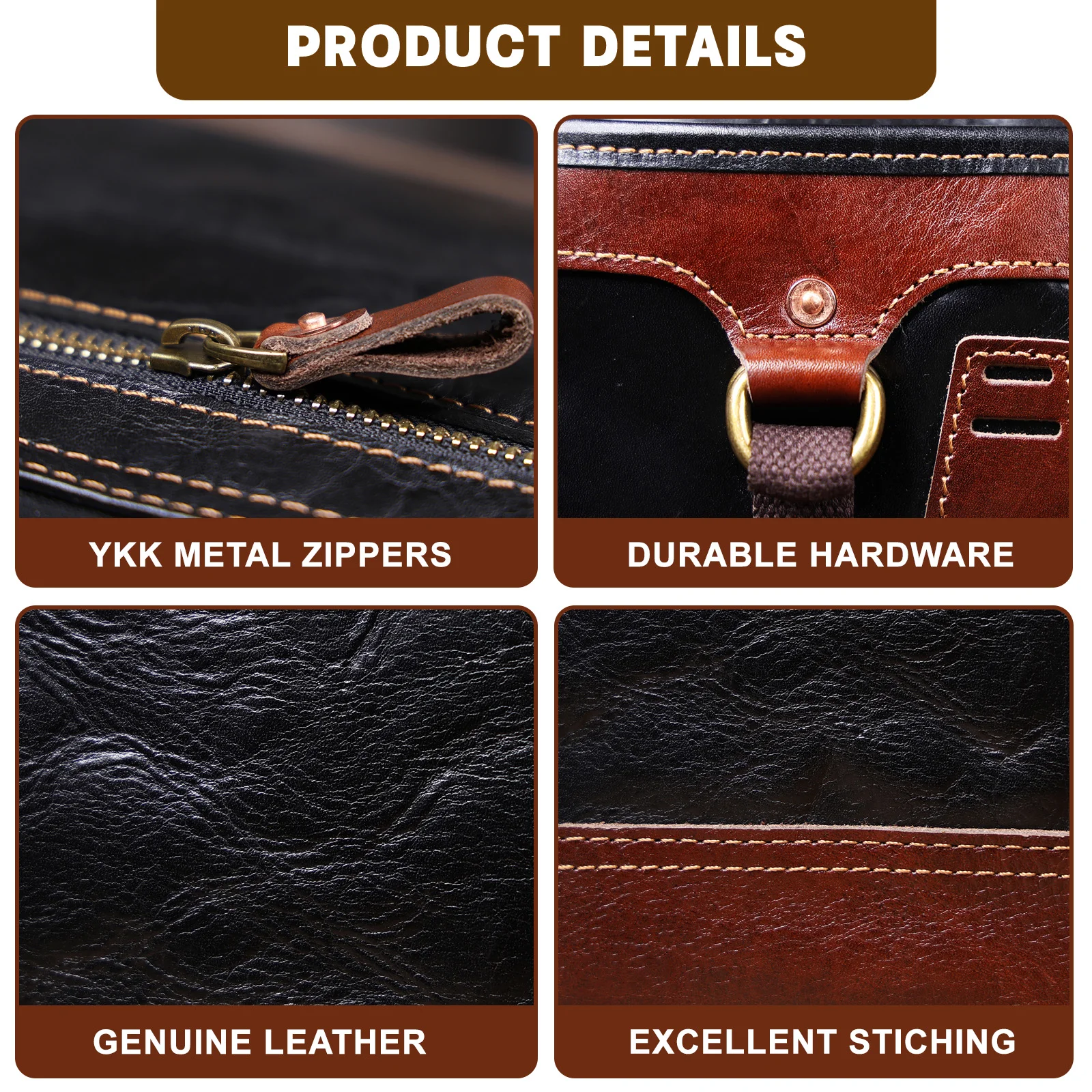 S.WORKER Vintage Echtleder Herren-Umhängetasche Crossbody-Taschen Crazy Horse Rindsleder Schultertasche Top-Layer Mode – Detail 7