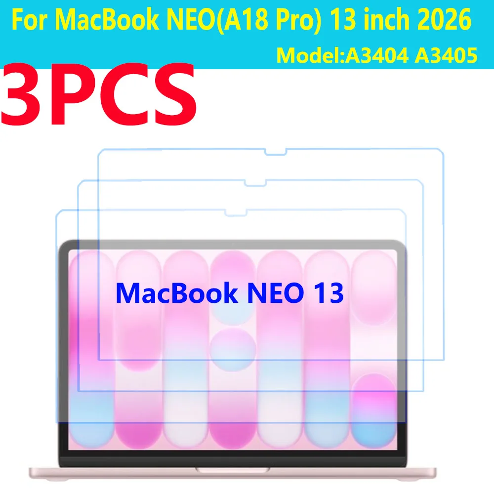 

Защитная пленка из закаленного стекла HD для MacBook Neo (A18 Pro) 13 дюймов 2026, устойчивая к царапинам, модель A3404 A3405