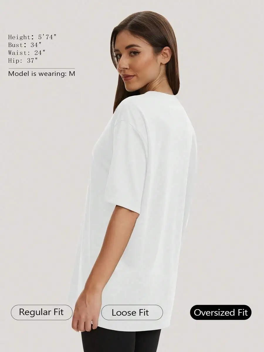 

Oversized Loose Fit Crew Neck T-Shirt For Women Breathable Quick Dry