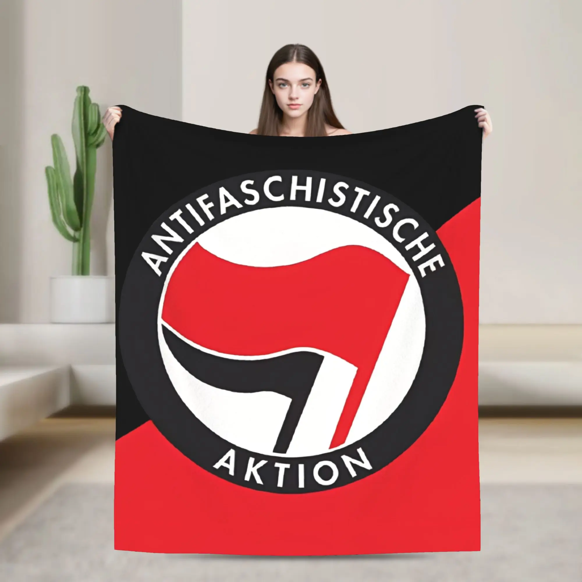 

Warm Blankets Travel Antifascist Action Throw Blanket Flannel Bedspread For Living Room Novelty Sofa Bed Cover
