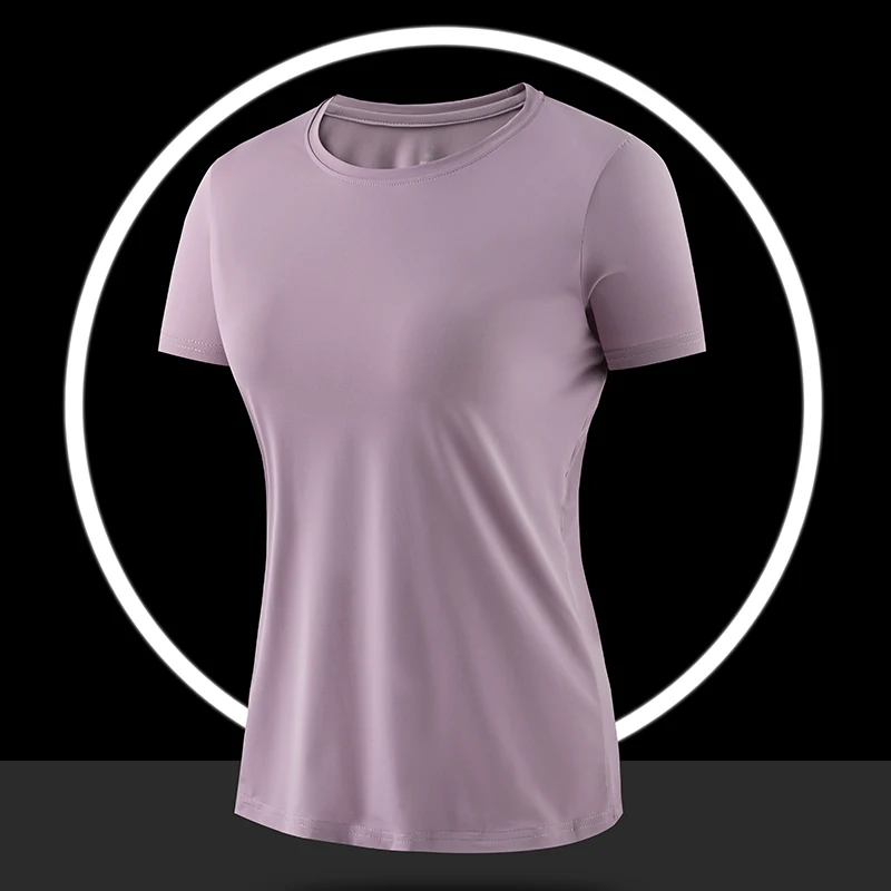 Neue Frauen Sommer Freizeit Sport Laufen Eis Seide schnell trocknende T-Shirt Mode vielseitige Rundhals ausschnitt Kurzarm Top weiblich