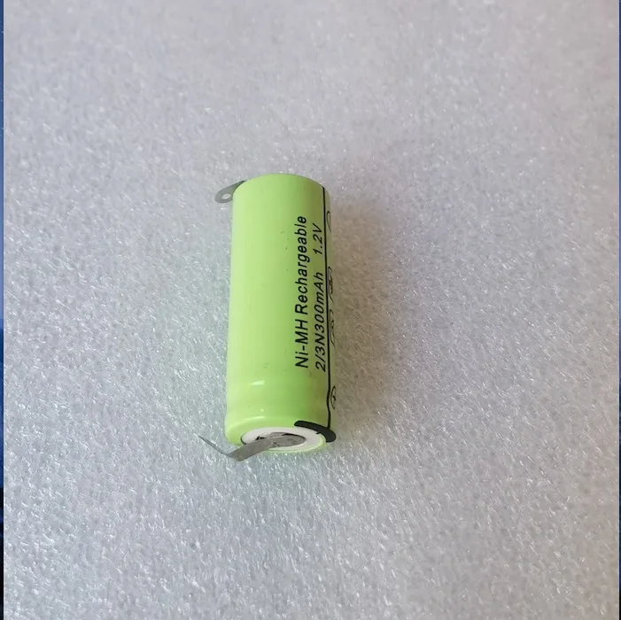 2/3N rechargeable battery 1.2v 300mah 2/3 N ni-cd cell with soldering tabs for electric shaver razor toothbrush