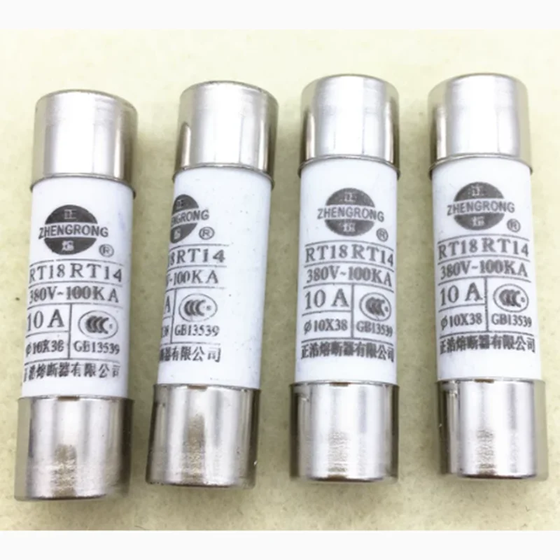 20 pcs RO15 Littel Fuse AC 380V Fast Blow Ceramic Fuse Link RT18-32 10X38 R015 RT14 RT18-380V-100KA Cylindrical Electric Fuses