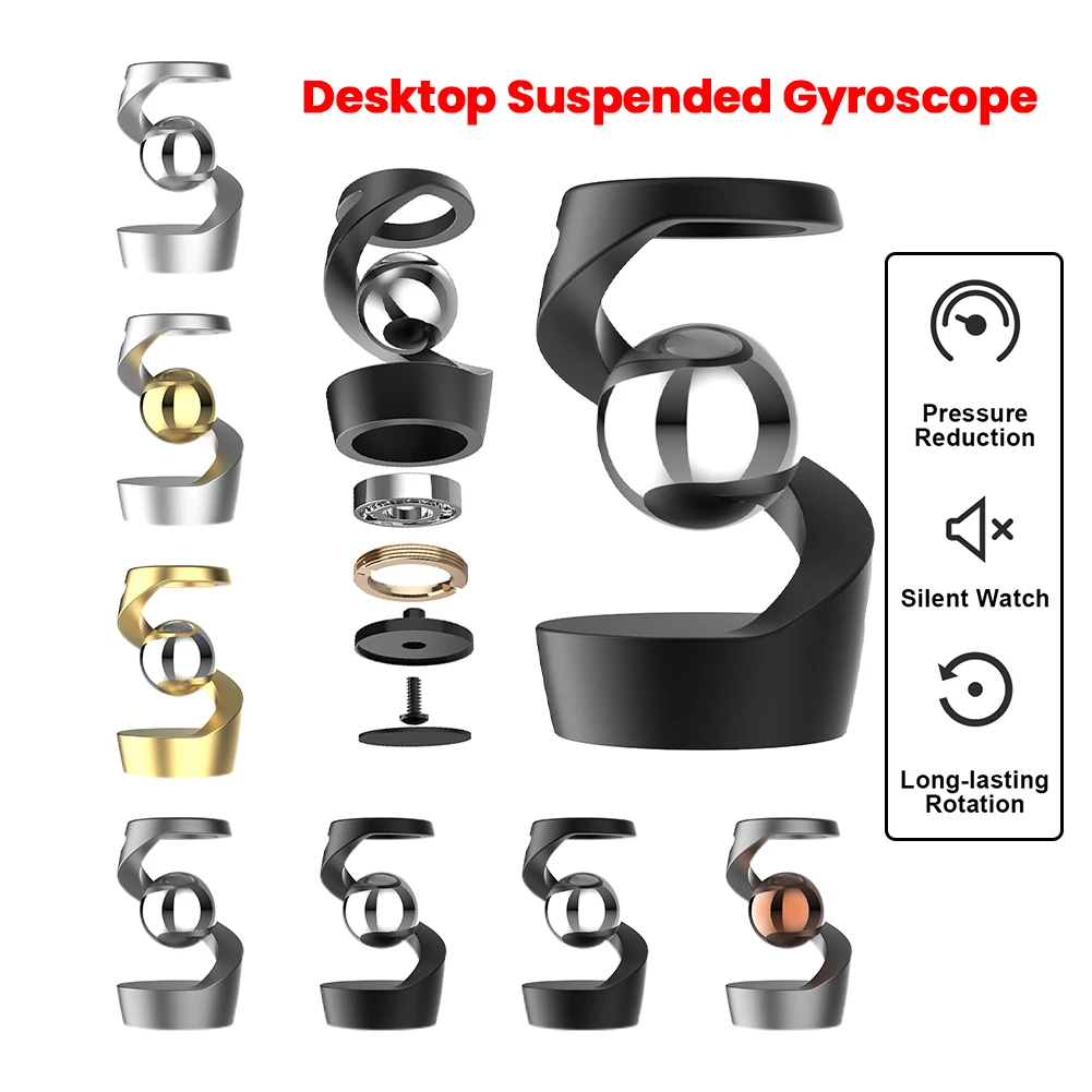 Gravity Defying Kinetic Desk Toy Desktop Floating Gyroscope Fidget Spinners Levitating Desk Toy for Office Desk Decor for Adults