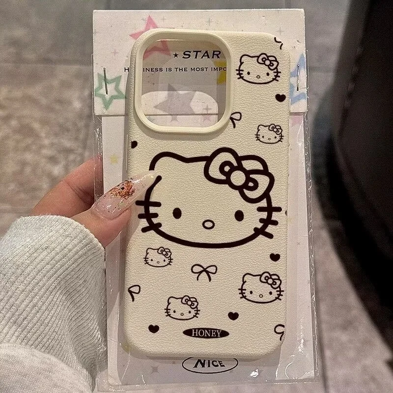 حافظة لهاتف شاومي ريدمي A5 A3 14C 12C 10C 9C A1 A2 نوت 13 14 12 Pro Plus 11 10 11S 10S غطاء نسيج جلدي هالو كيتي #4