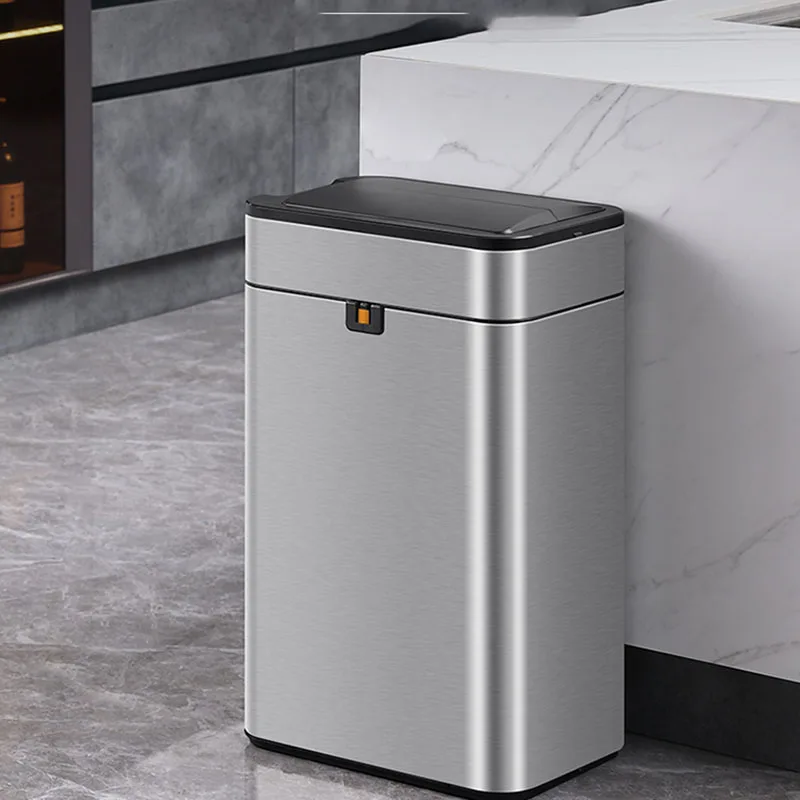 

Smart Sensor Trash Can Touchless Stainless Steel Living Room Office Trash Can Waterproof Big Casa Inteligente House Accessories