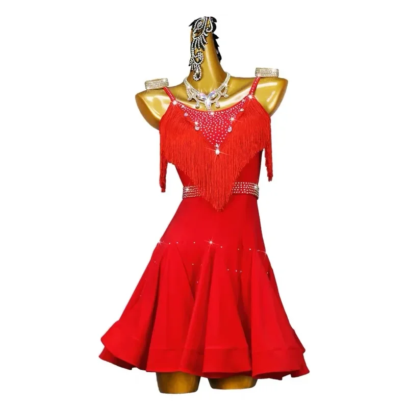 

New Latin Dance Dress Women's Ball Dress Dance Hall Dress Sexy Stage Dance Girl Dance Hall Dress Competition Dress Sports Skirt