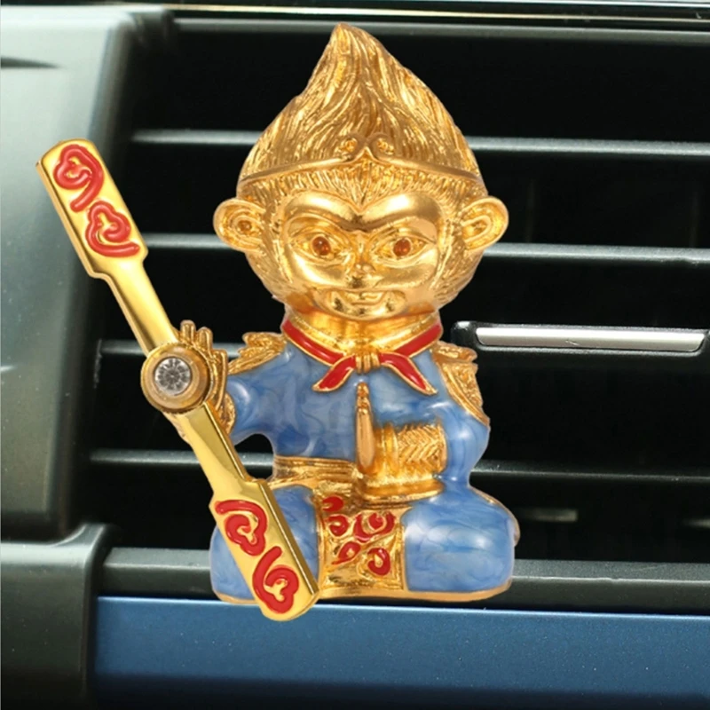 652F Monkey Kings Car Air Freshener,Cute Car Diffuser Rotating Wukong Air Outlet Vent Fresheners Ornament Decoration