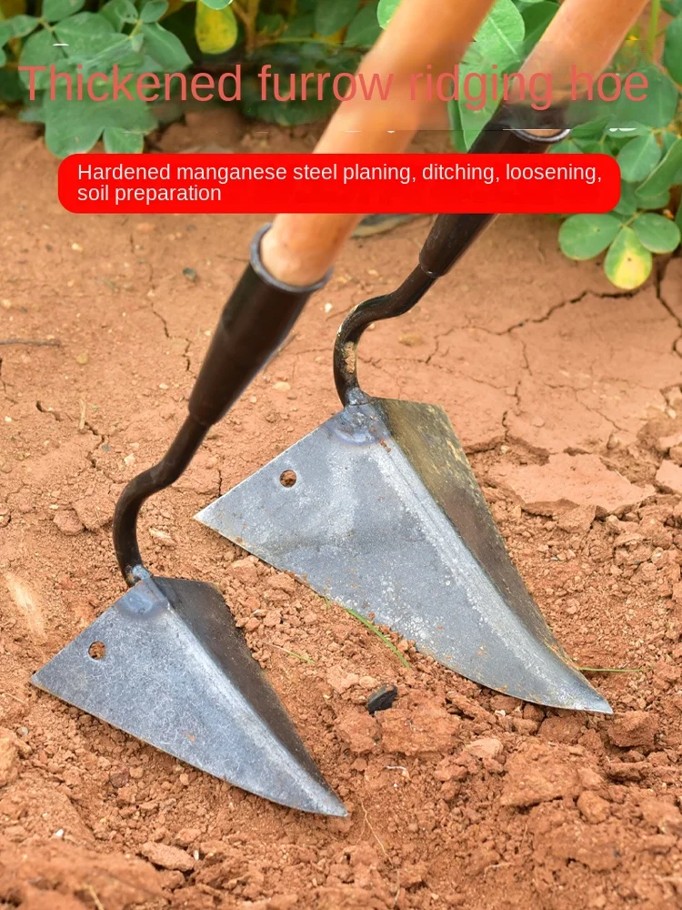 Imagem -05 - Ferramentas de Fazenda Casa Vegetal Plantio Triângulo Sulco Enxada Pequena Ponta Enxada Agrícola Terra Torneamento Solto Solo Triângulo Enxada