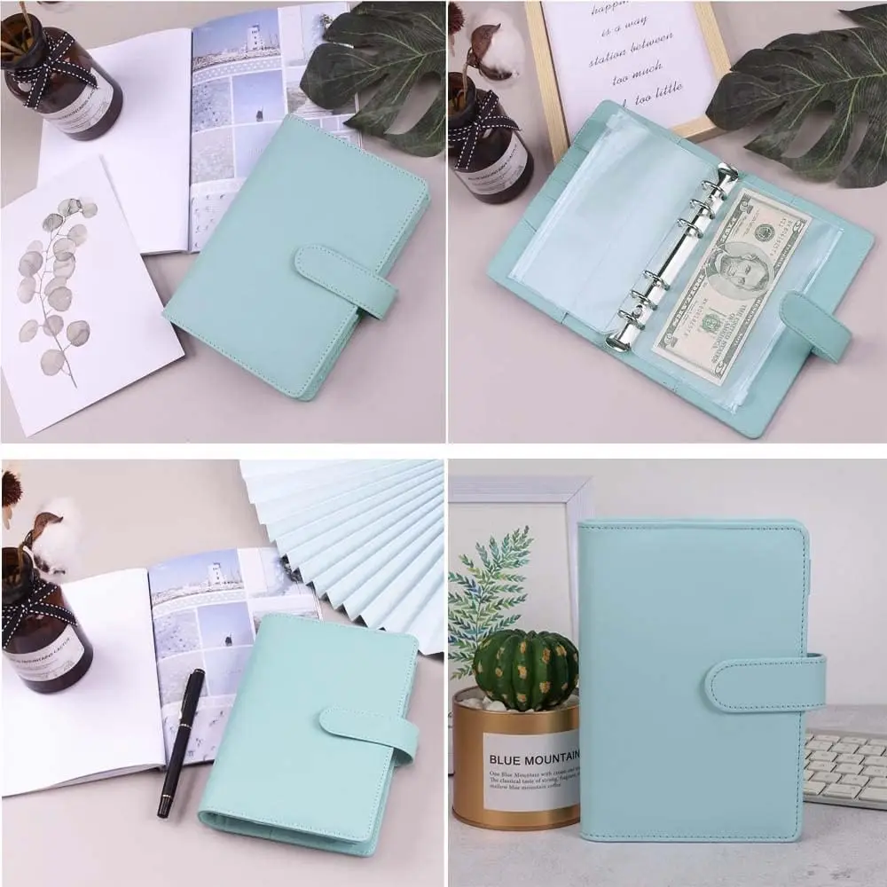Budget Binder Notebook A6 Planner Cash Envelope Savings Money 6 Holes Binder for Financial A6 Loose-leaf Notebook Housing Set