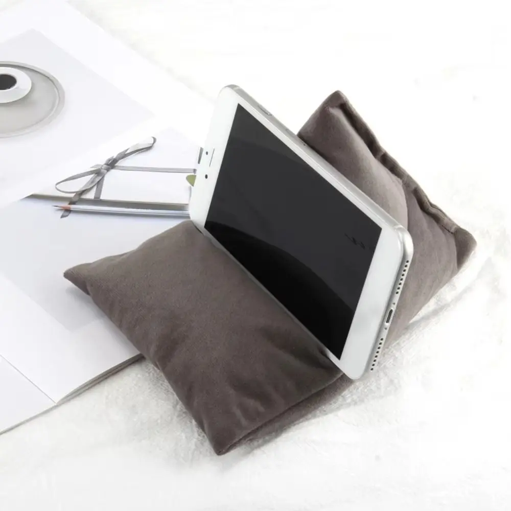 

Velvet Pillows Mobile Phone Holder Multi-functional Skin Friendly Triangle Phone Stand Cushion Portable Soft Fabric Phone Rack