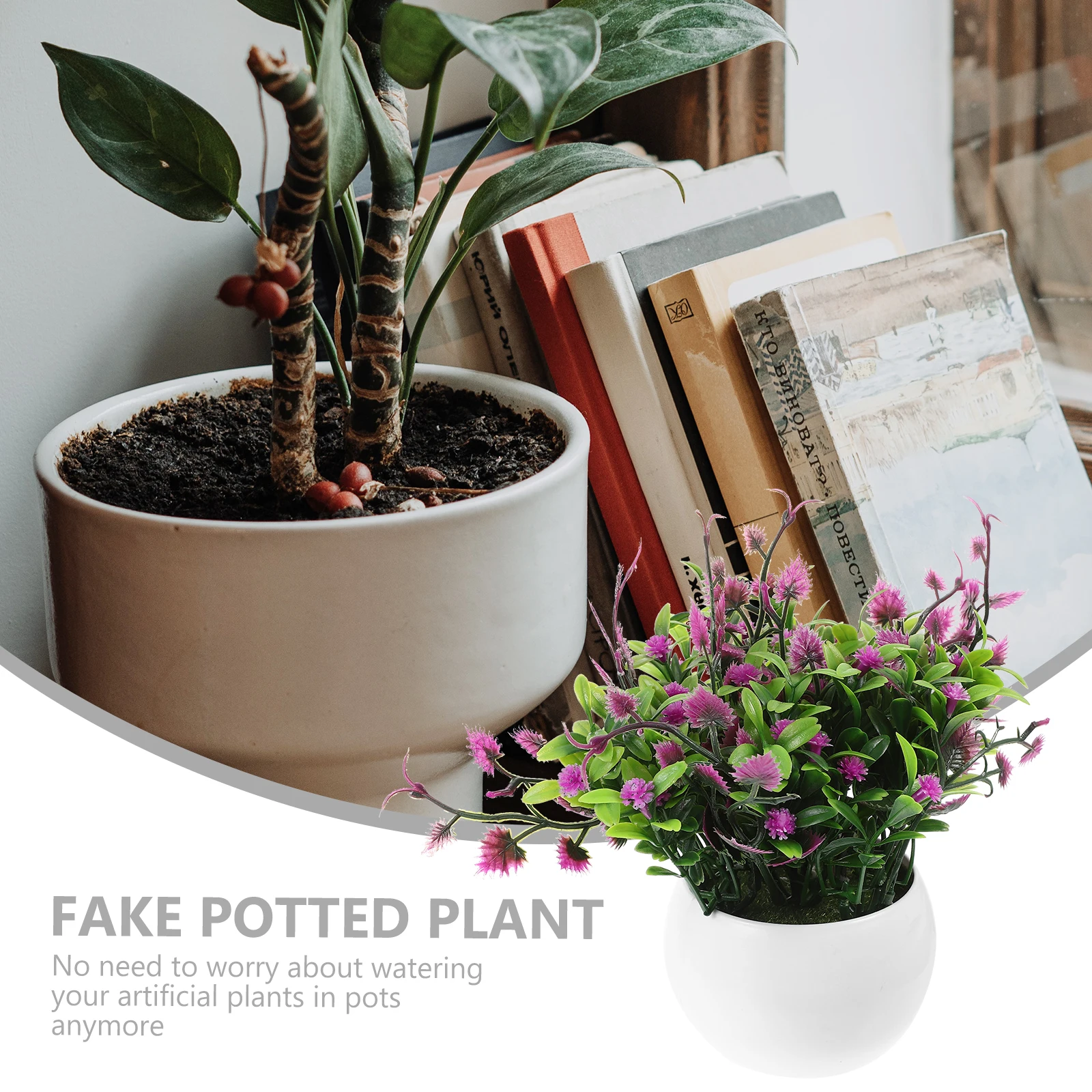 

Artificial Flower Plant Bonsai Lifelike Plastic Decorative Tabletop Potted Plants Home Office Indoor Gardening Accessories