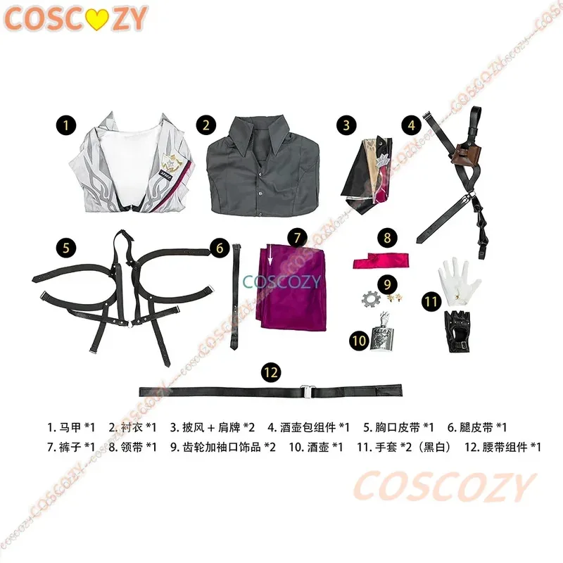 Gallagher Cosplay Costume Wig Honkai Star Rail New Women Men Halloween Party Uniform Security Officer Bloodhound Family Penacony