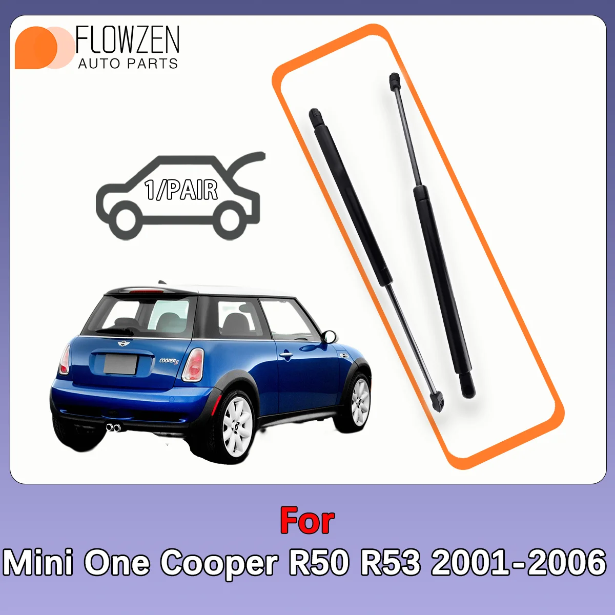 

Газовые стойки багажника, пружинная планка для Mini One Cooper R50 R53 2001-2006, задняя амортизационная стойка, прижимная штанга OE 41626801258
