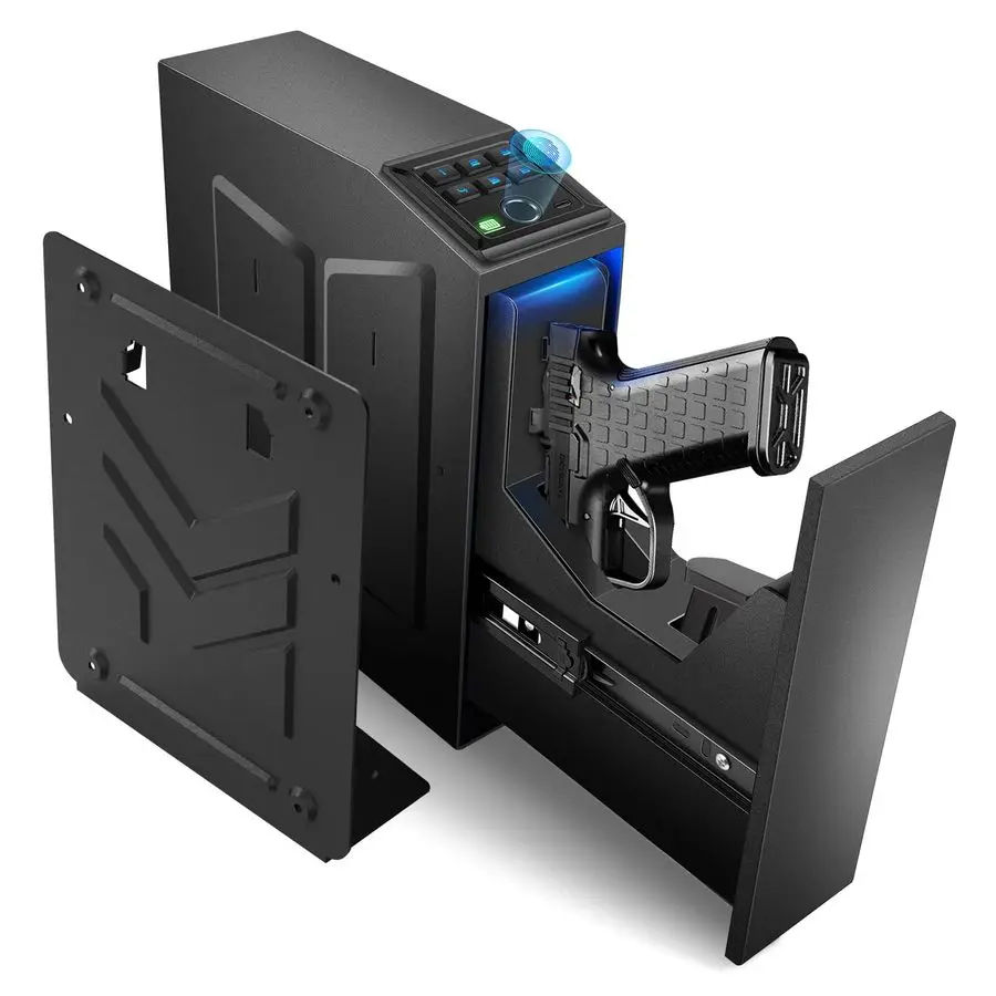 

Safe, Biometric Pistol Safe Nightstand, Quick Access Sliding Door Handgun Safes and Gun Lock Box for Home, Car, Truck, Bedside 3