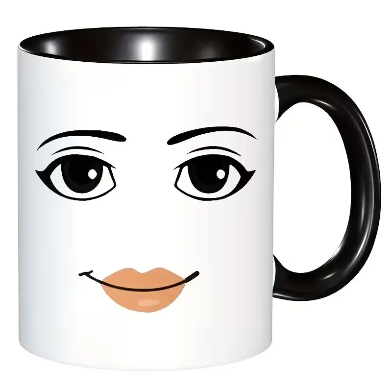 1 Fashionable Women's Face-Shaped Coffee Mug - 11 oz Ceramic Cup and Water Cup - Perfect Gift for Women - Durable Ceramic Material