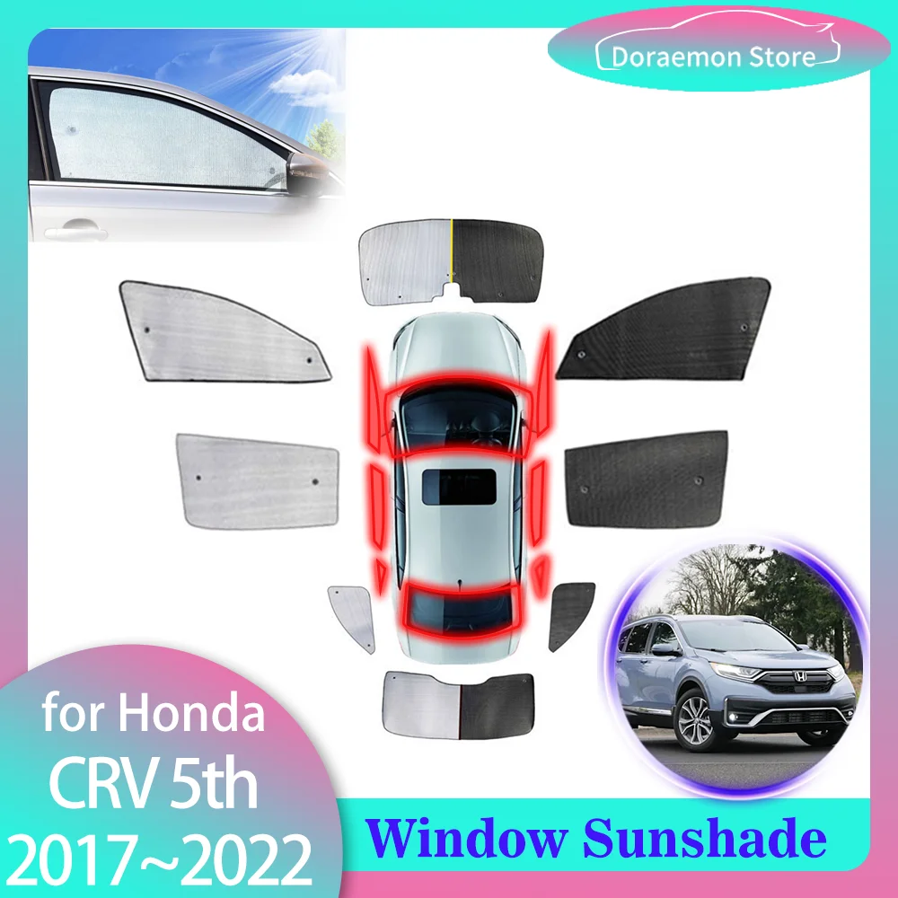 Full Car Sunshade for Honda CR-V CRV 5th EX EX-L Hybrid 2017~2022 Side Window Parasol Pad Visor Cover Curtain Mat Accessories