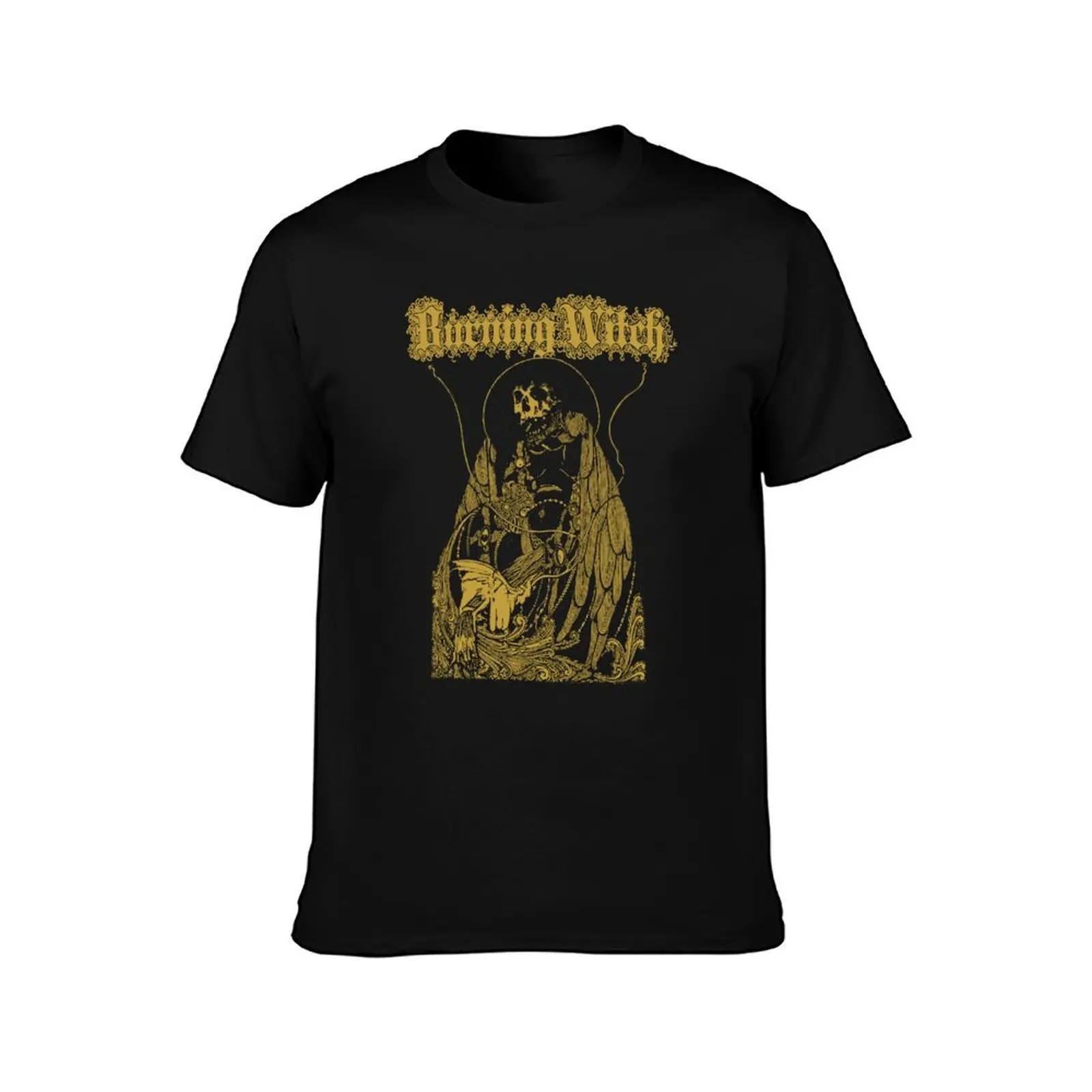 burning witch T-Shirt, Summer Casual Cotton Tee, Oversized Streetwear Tops, Vintage Graphic Print, Loose Fit Short Sleeve