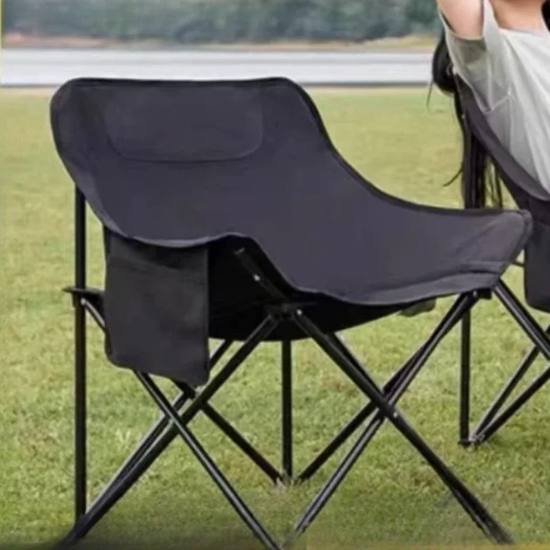 Black Folding Camping Chairs Comfortable Adults Garden Fishing Camping Chairs Outdoor Travel Tumbona Plegable Beach Accessory