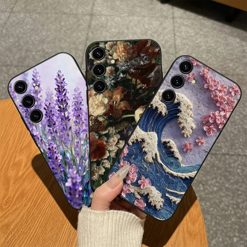 For Samsung S25 FE S24FE Phone Case Purple Lavender Matte Silicone Lightweight Protective Phone Cover For Galaxy S 25FE Housing