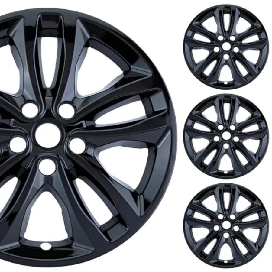

17 Gloss Black Wheel Skin Set Made for Malibu LT 20162018 Durable ABS Plastic Cover Hubcap Fits Directly Over OEM Wheel