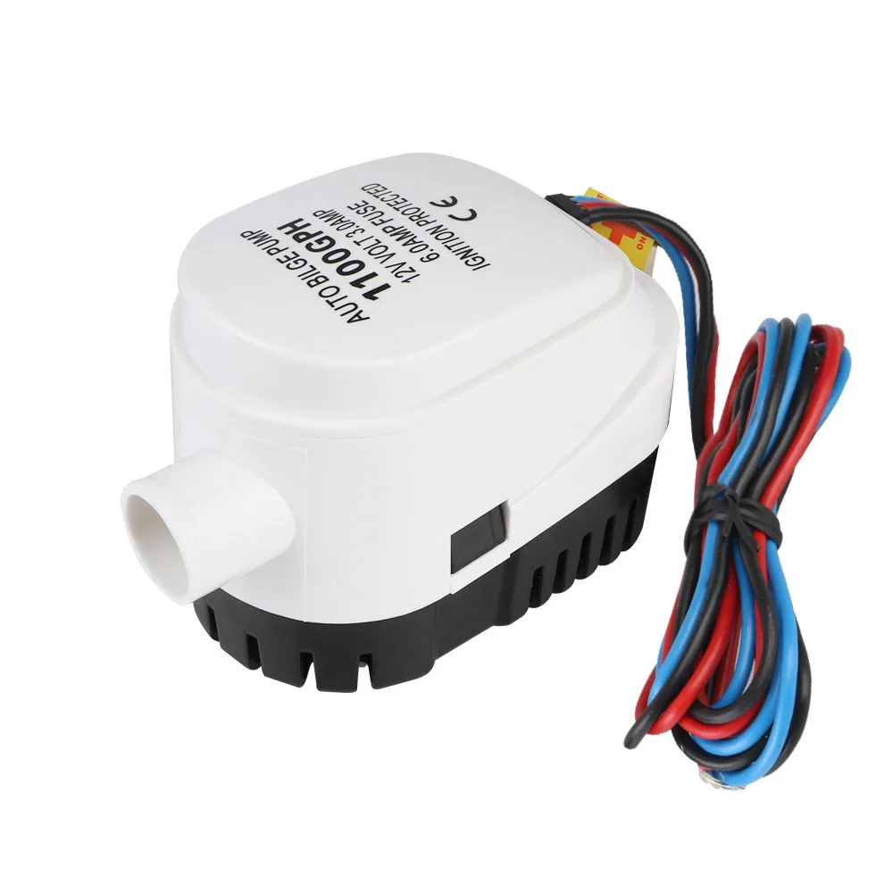 

1100GPH Volt Submersible Water Electric Pump Auto Yacht Boat DC 12V with Fuse Automatic Boat Bilge Pump Motor Seaplane Small