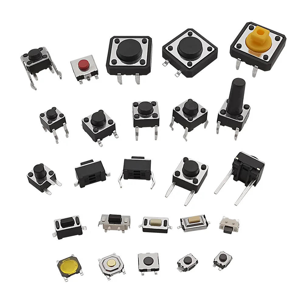 SMD DIP Micro Momentary Tact Switch Self-reset Push Button Micro Switch Assortment Kit for Car Remote Control Tablet