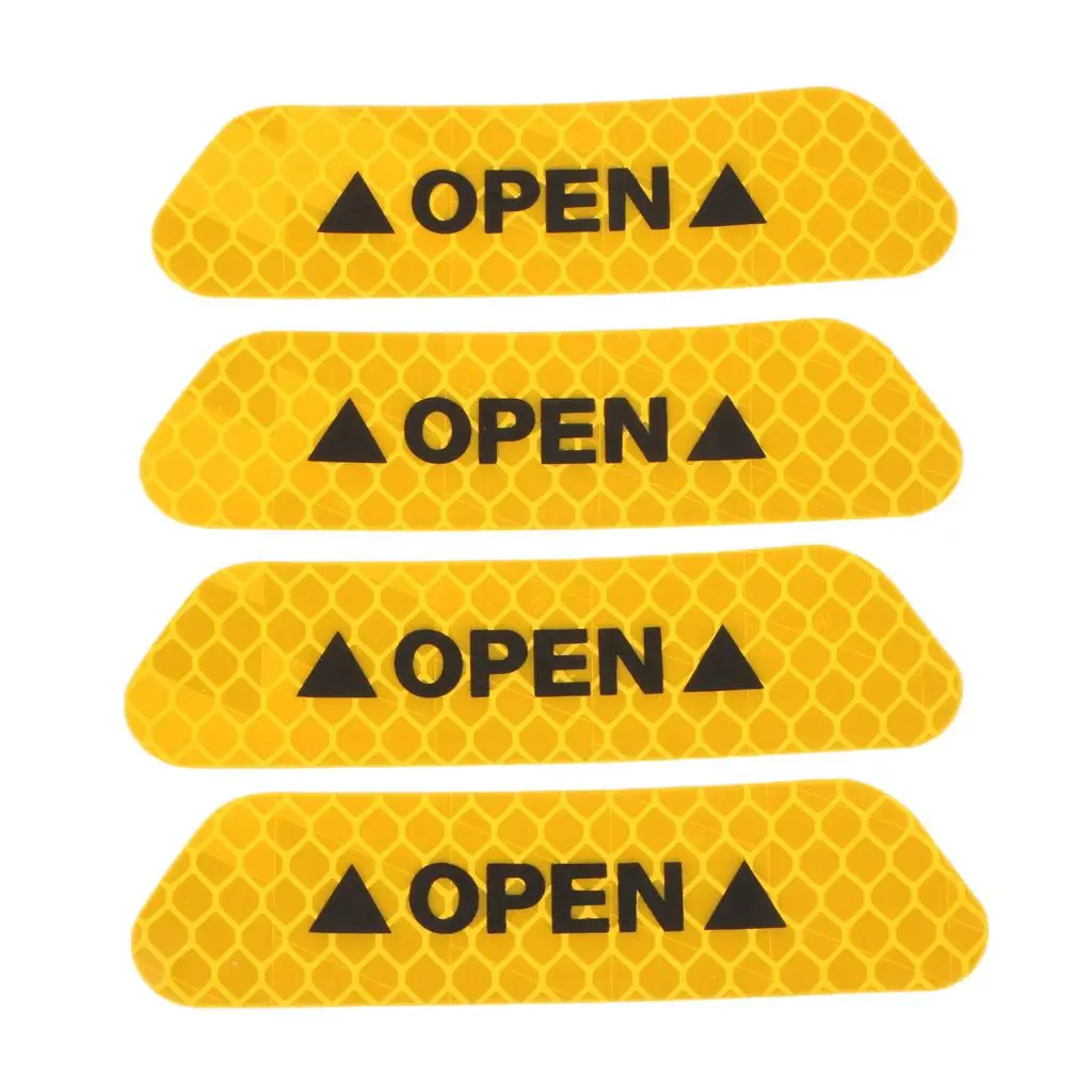 

4 Pieces Reflective Open Sign Warning Mark Car Door Stickers