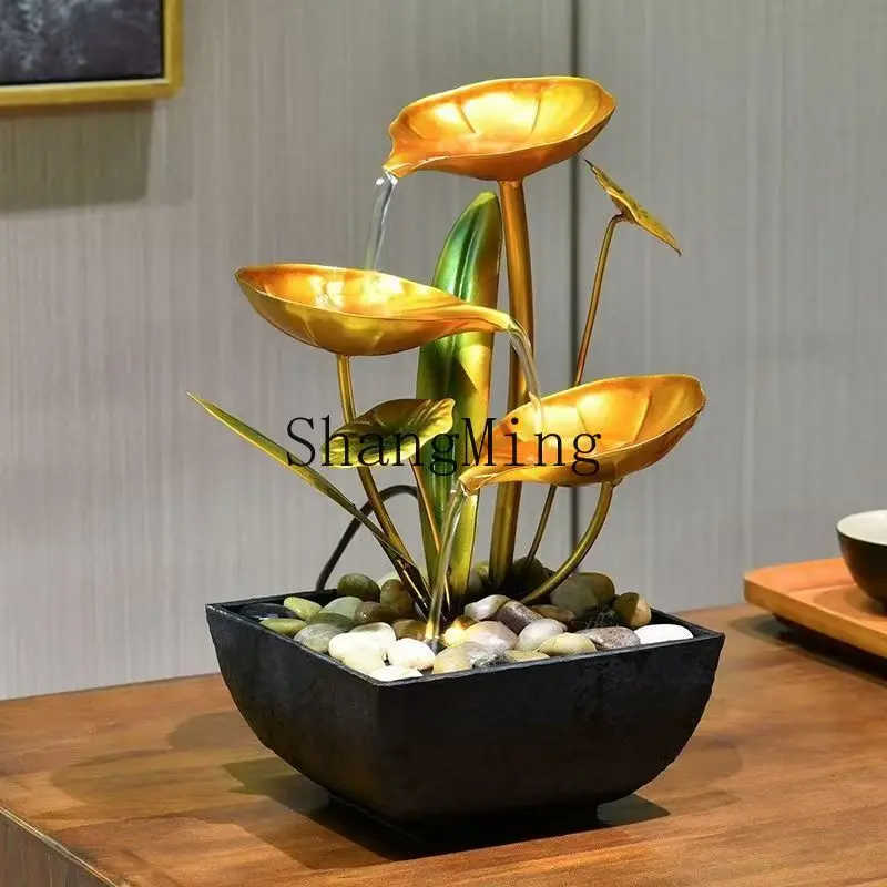 SM Exquisite Tianquan Flowing Water Ornament Circulating Water Modern Light Luxury Decorations Living Room Office Desktop Lucky